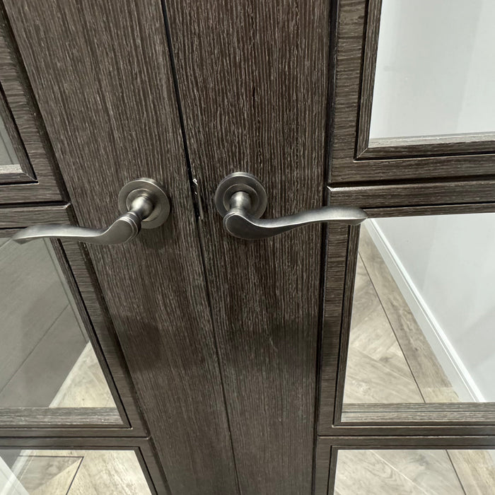 Modern FSC certified glass double doors, pre-finished, 10 year warranty, Deanta LPD Atlantic, UK Sheffield Chesterfield Derby