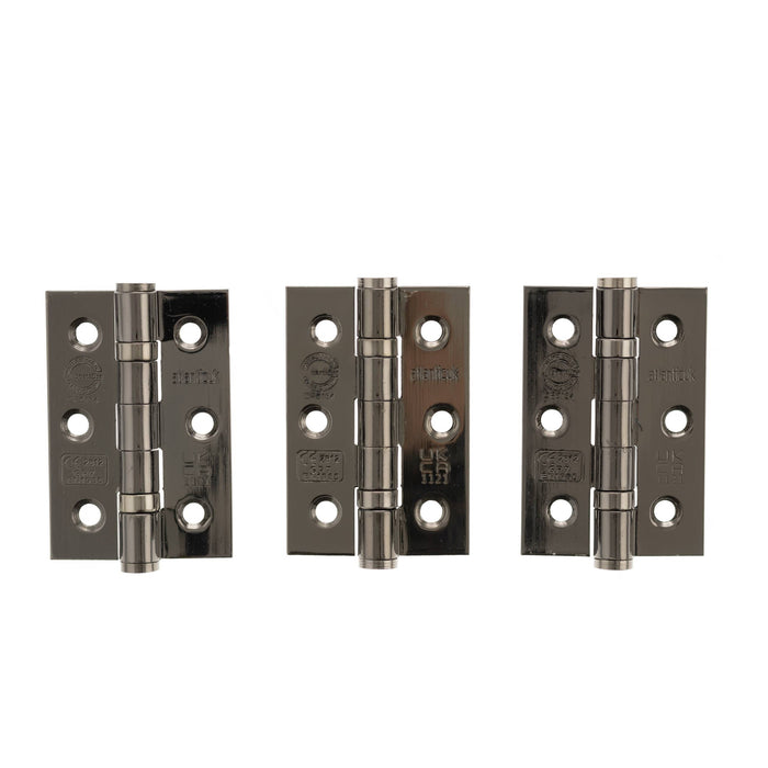 Atlantic CE Fire Rated Grade 7 Ball Bearing Hinges 3" x 2" x 2mm - Black Nickel