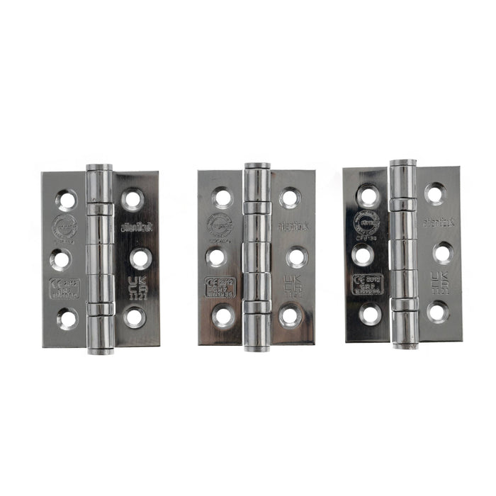 Atlantic CE Fire Rated Grade 7 Ball Bearing Hinges 3" x 2" x 2mm - Polished Stainless Steel