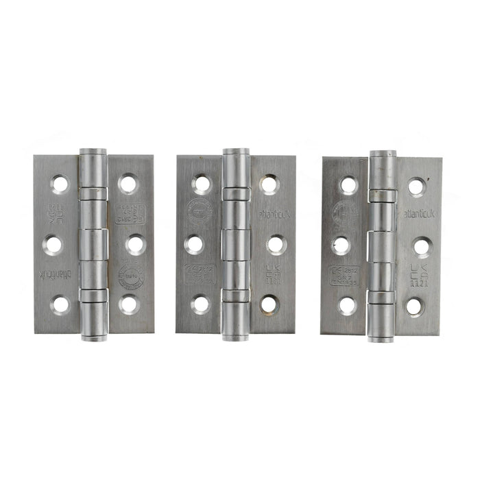 Atlantic CE Fire Rated Grade 7 Ball Bearing Hinges 3" x 2" x 2mm - Satin Stainless Steel