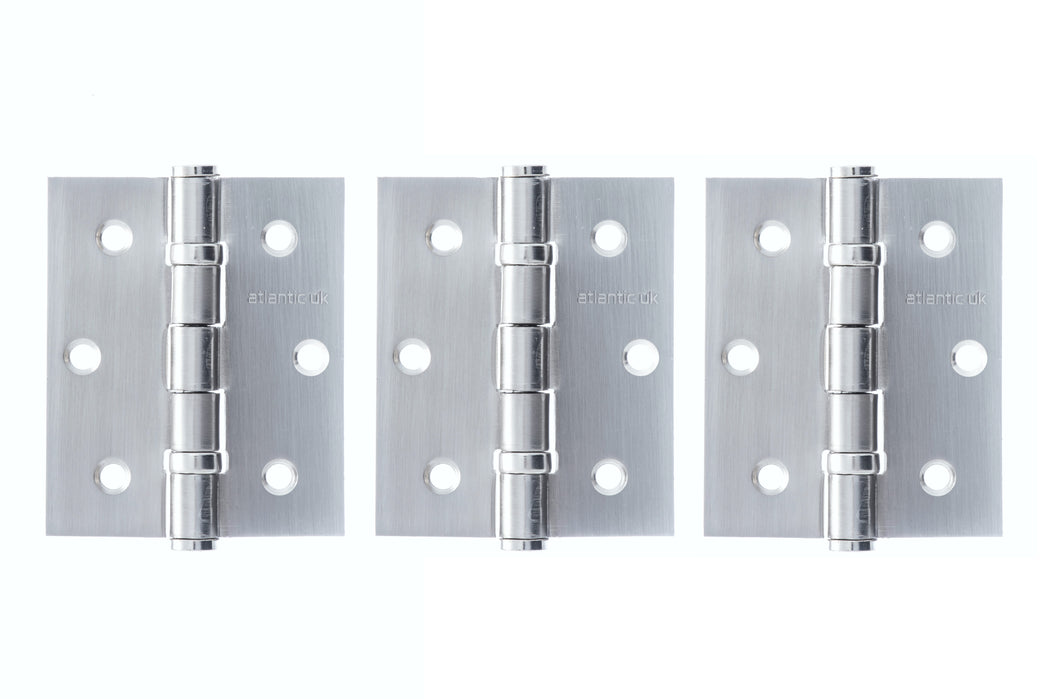 Atlantic Ball Bearing Hinges 3" x 2.5" x 2.5mm - Satin Chrome