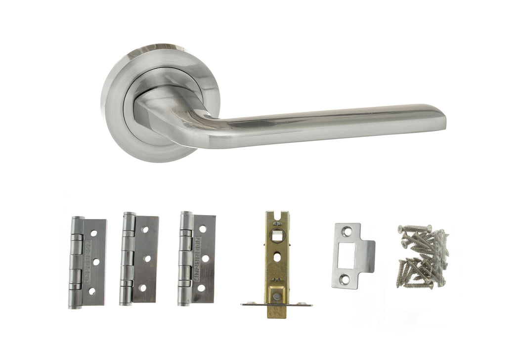 Atlantic Surf Dorpac Bundle (2.5" Latch, 3"x2" Hingesx3) - Satin Chrome