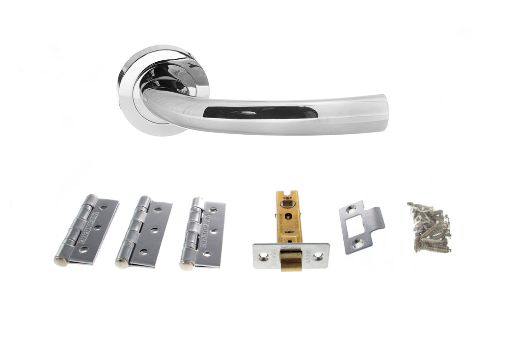 Atlantic Nevada Dorpac Bundle (2.5" Latch, 3"x2" Hingesx3) - Polished Chrome