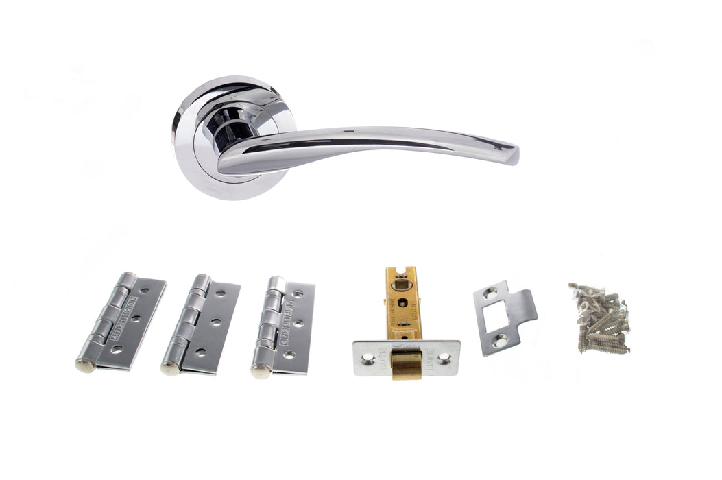 Atlantic Arizona Dorpac Bundle (2.5" Latch, 3"x2" Hingesx3) - Polished Chrome