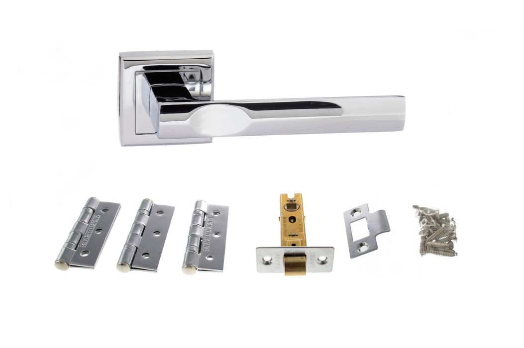 Atlantic Kansas Dorpac Bundle (2.5" Latch, 3"x2" Hingesx3) - Polished Chrome