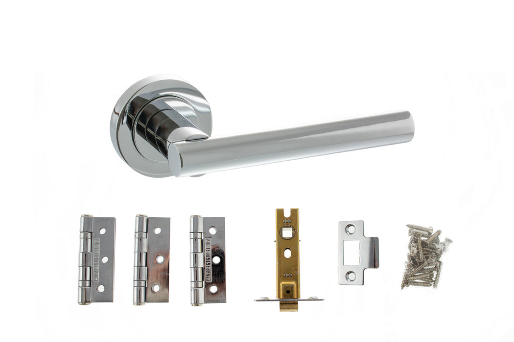 Atlantic Nebraska Dorpac Bundle (2.5" Latch, 3"x2" Hingesx3) - Polished Chrome