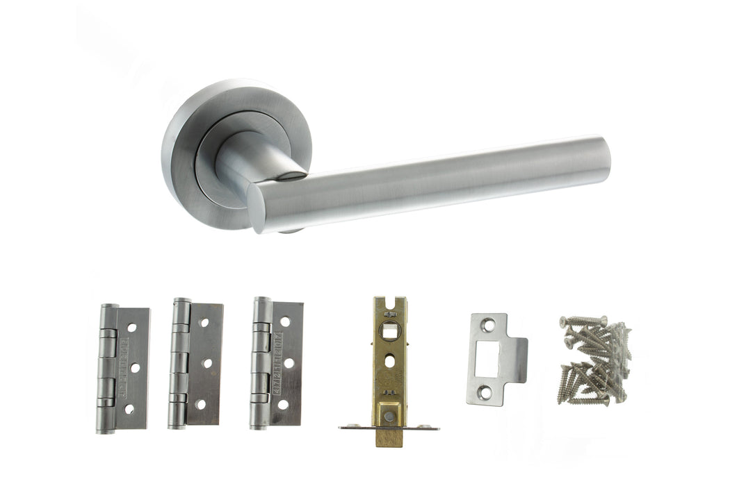 Atlantic Nebraska Dorpac Bundle (2.5" Latch, 3"x2" Hingesx3) - Satin Chrome