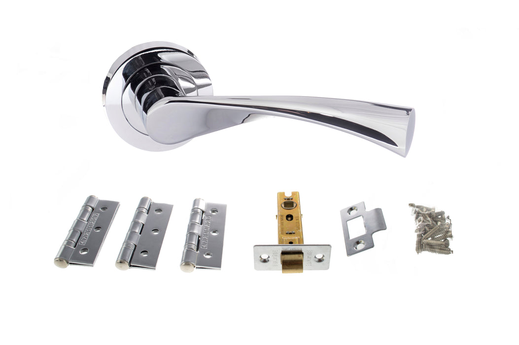 Atlantic Colorado Dorpac Bundle (2.5" Latch, 3"x2" Hingesx3) - Polished Chrome