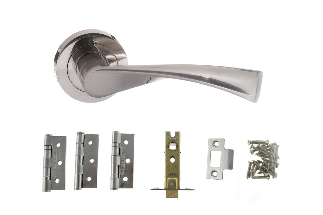 Atlantic Colorado Dorpac Bundle (2.5" Latch, 3"x2" Hingesx3) - Satin Nickel