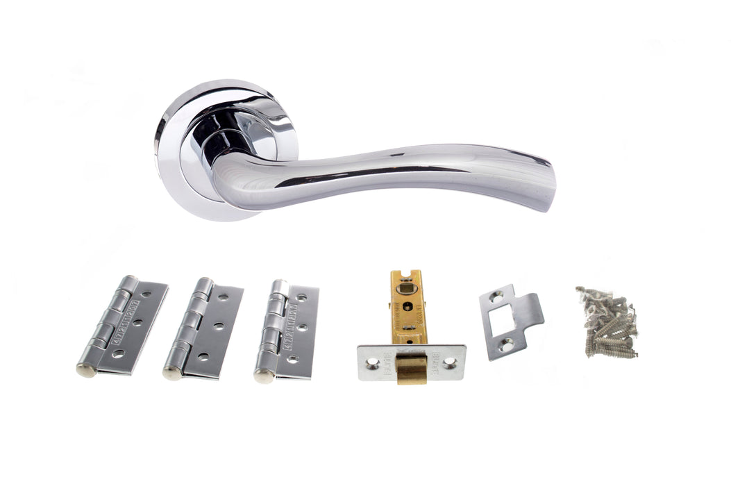 Atlantic Texas Dorpac Bundle (2.5" Latch, 3"x2" Hingesx3) - Polished Chrome