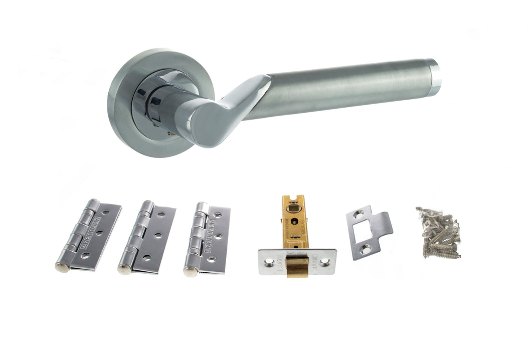 Atlantic Hawaii Dorpac Bundle (2.5" Latch, 3"x2" Hingesx3) - Satin Chrome/Polished Chrome