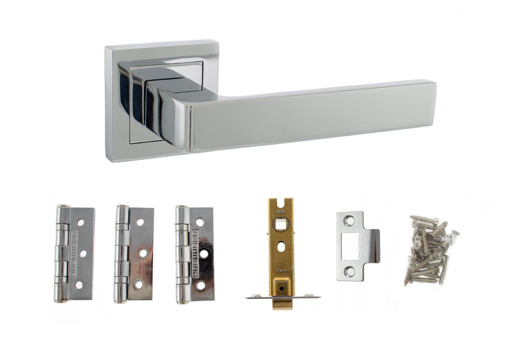 Atlantic Montana Dorpac Bundle (2.5" Latch, 3"x2" Hingesx3) - Polished Chrome