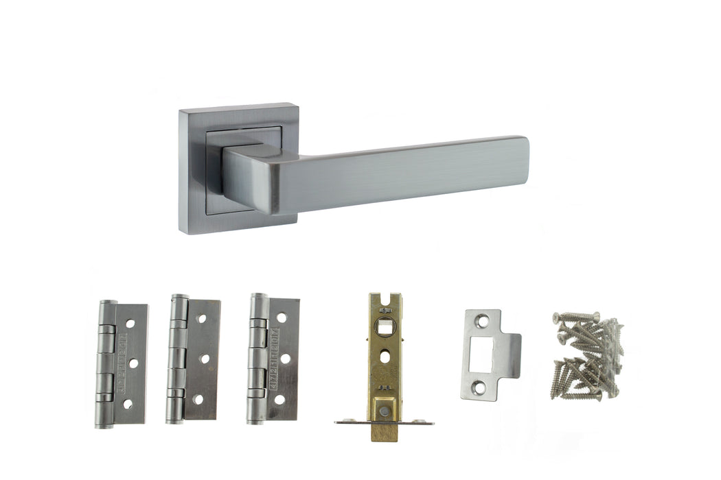 Atlantic Montana Dorpac Bundle (2.5" Latch, 3"x2" Hingesx3) - Satin Chrome