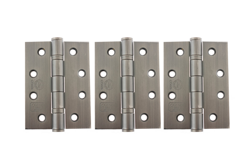 Atlantic Ball Bearing Hinges Grade 13 Fire Rated 4" x 3" x 3mm - Matt Gun Metal