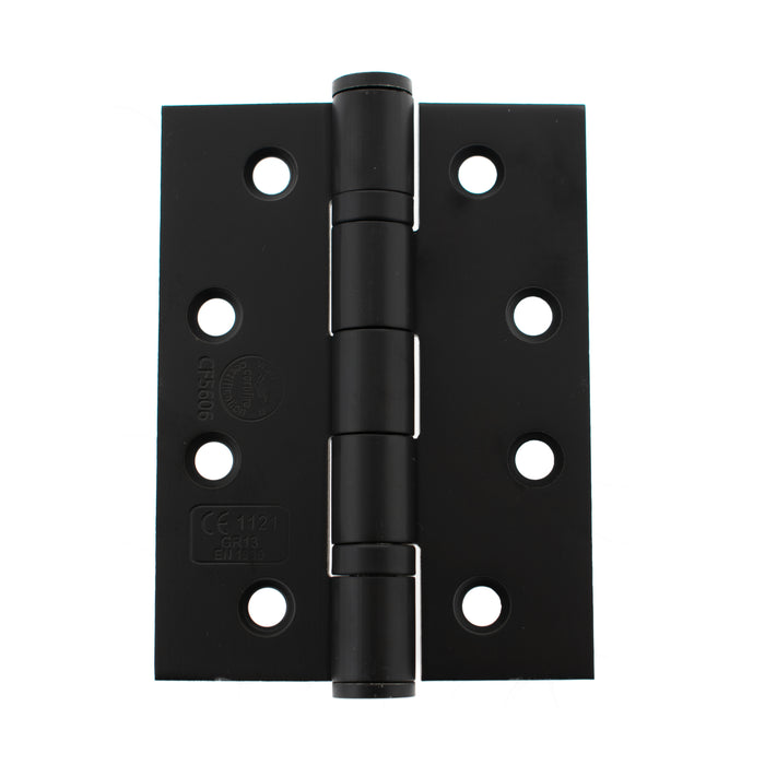 Atlantic Ball Bearing Hinges Grade 13 Fire Rated 4" x 3" x 3mm - Matt Black