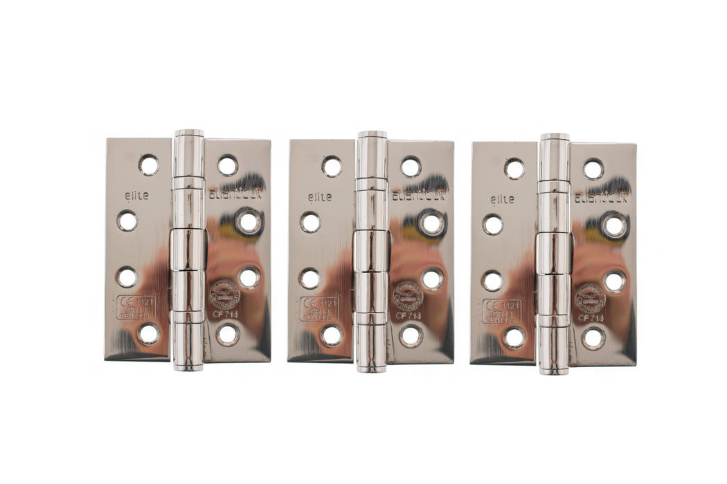 Atlantic Ball Bearing Hinges Grade 13 Fire Rated 4" x 3" x 3mm - Polished Stainless Steel