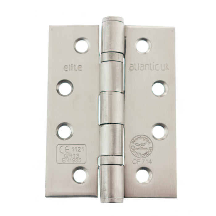 Atlantic Ball Bearing Hinges Grade 13 Fire Rated 4" x 3" x 3mm - Satin Stainless Steel