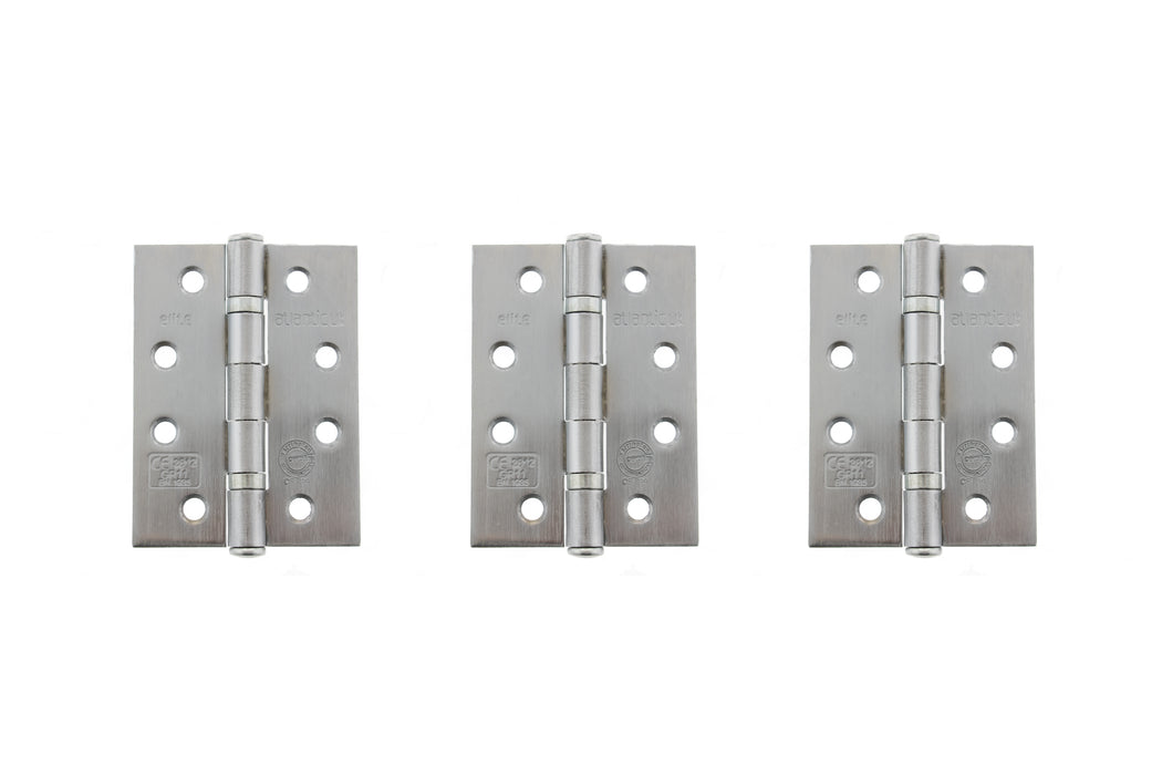 Atlantic Ball Bearing Hinges Grade 11 Fire Rated 4" x 3" x 2.5mm - Satin Chrome