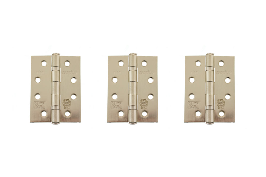 Atlantic Ball Bearing Hinges Grade 11 Fire Rated 4" x 3" x 2.5mm - Satin Nickel