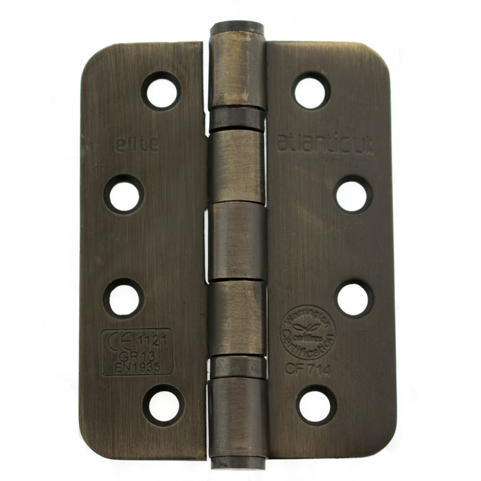 Atlantic Radius Corner Ball Bearing Hinges 4" X 3" X 3mm - Urban Bronze