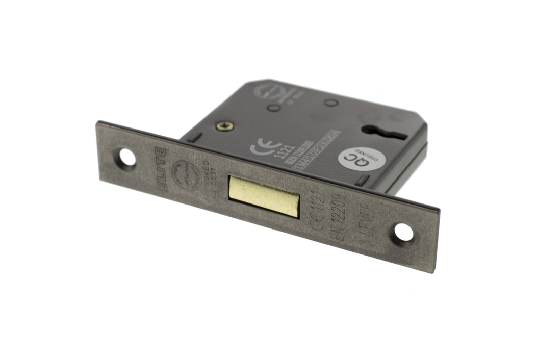 Atlantic 3 Lever Key Deadlock CE 2.5" - Distressed Silver