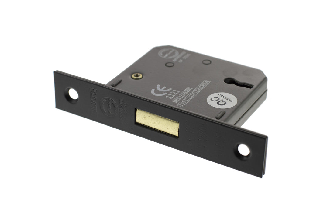 Atlantic 3 Lever Key Deadlock CE 2.5" - Matt Black