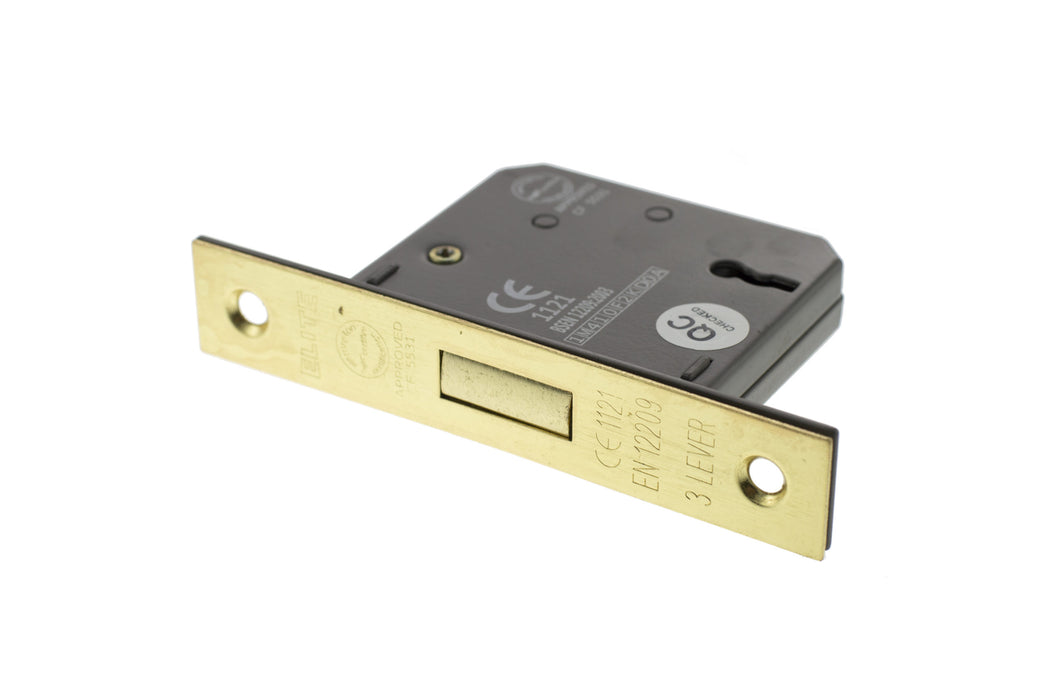 Atlantic 3 Lever Key Deadlock CE 2.5" - Satin Brass