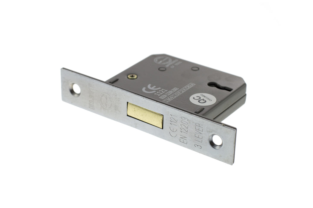 Atlantic 3 Lever Key Deadlock CE 2.5" - Satin Chrome