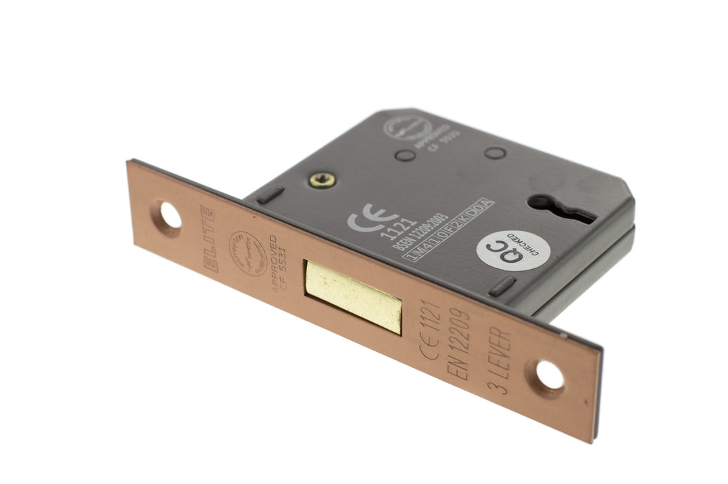 Atlantic 3 Lever Key Deadlock CE 2.5" - Urban Satin Copper