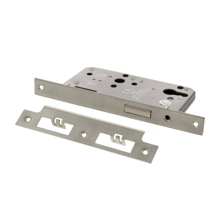 Atlantic DIN Euro Profile Deadlock Double Throw 60mm backset - Satin Stainless Steel