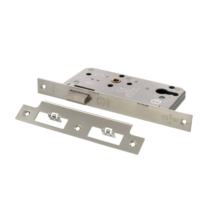 Atlantic DIN Latch 60mm backset - Polished Stainless Steel