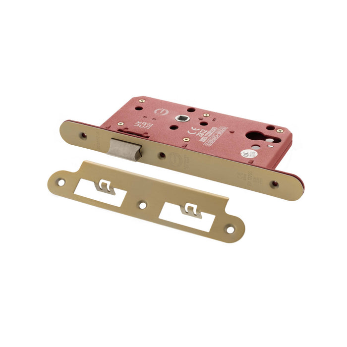 Atlantic DIN Radius Latch 60mm backset - Satin Brass