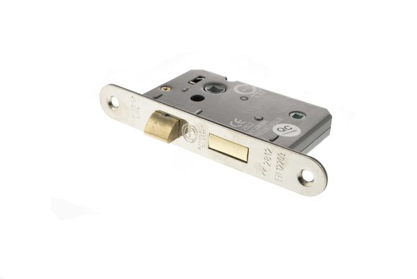 Atlantic Radius Corner Bathroom Lock CE 3" - Polished Nickel