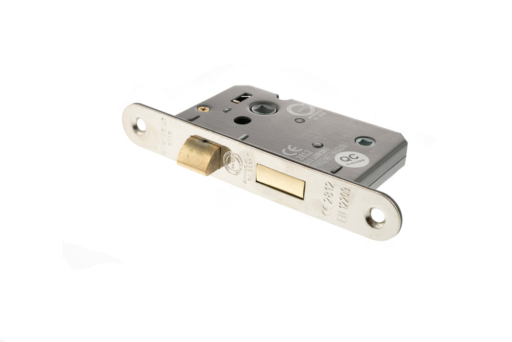 Atlantic Radius Corner Bathroom Lock CE 2.5" - Polished Nickel