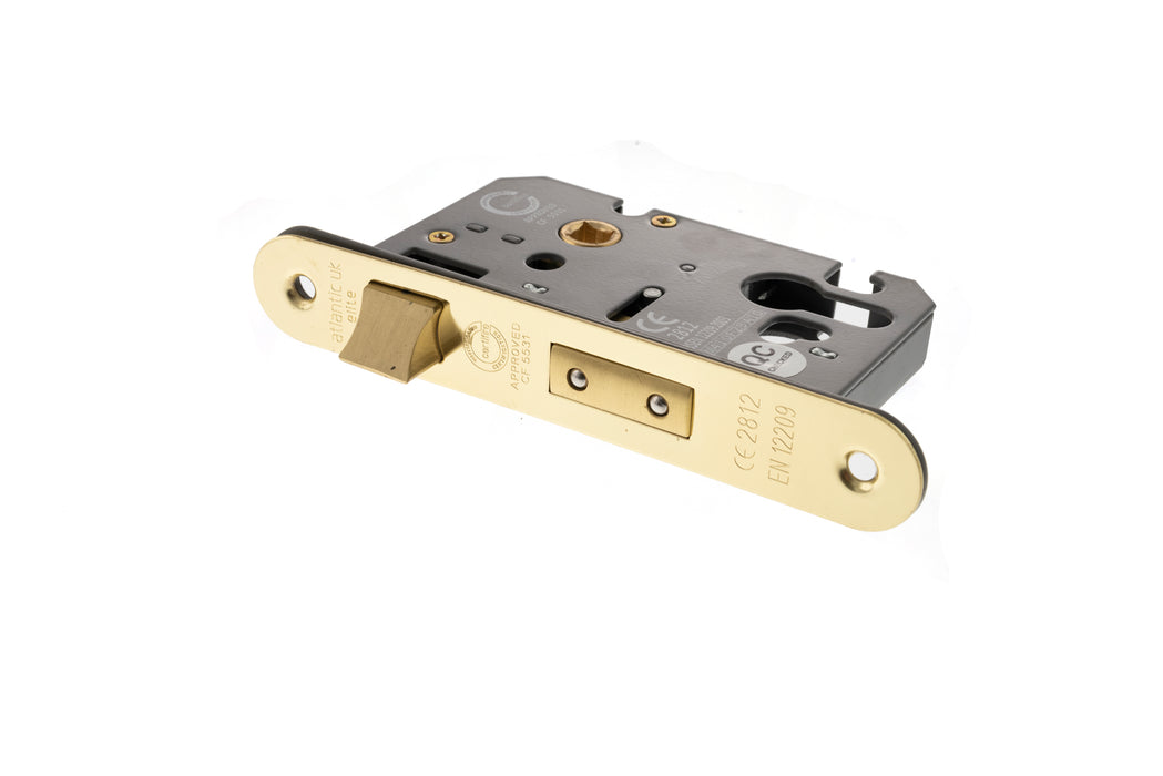 Atlantic Euro Radius Corner Sashlock CE 2.5" - Polished Brass