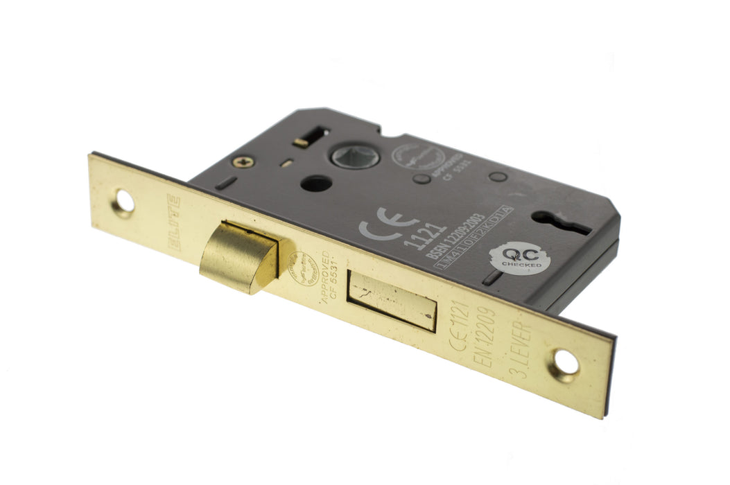 Atlantic 3 Lever Key Sashlock CE 2.5" - Polished Brass