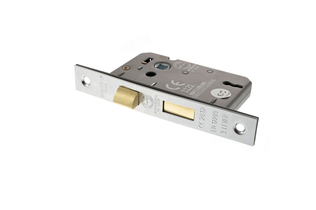 Atlantic 3 Lever Key Sashlock CE 2.5" - Polished Chrome