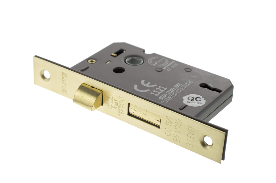 Atlantic 3 Lever Key Sashlock CE 2.5" - Satin Brass