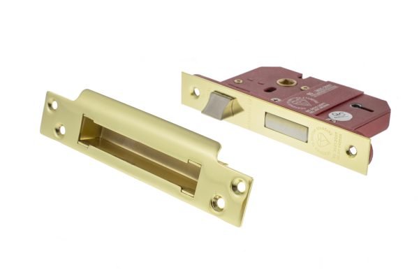 Atlantic 5 Lever Key Sashlock BS 2.5" - Polished Brass