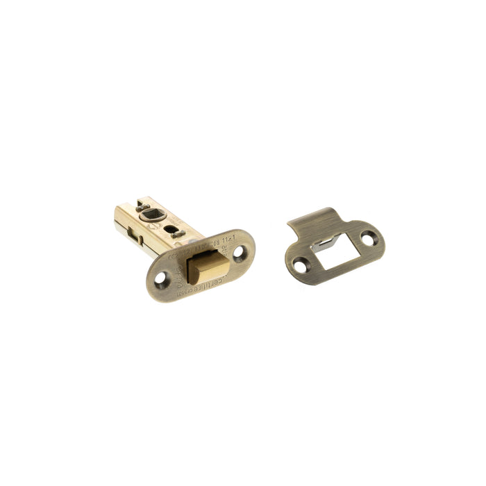 Atlantic Fire-Rated CE Marked Bolt Through Tubular Radius Latch 2.5" - Antique Brass