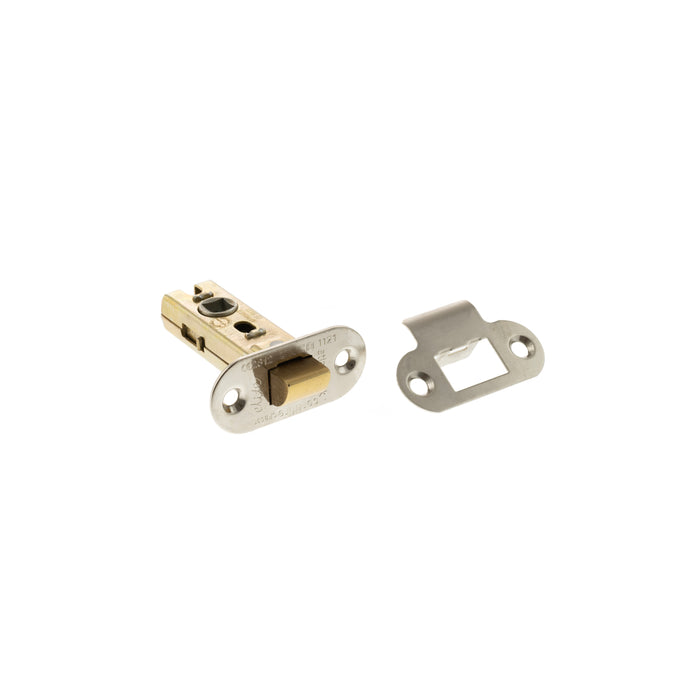 Atlantic Fire-Rated CE Marked Bolt Through Tubular Radius Latch 2.5" - Polished Nickel