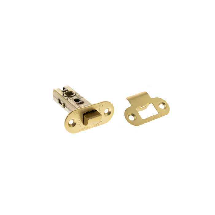 Atlantic Fire-Rated CE Marked Bolt Through Tubular Radius Latch 2.5" - Satin Brass