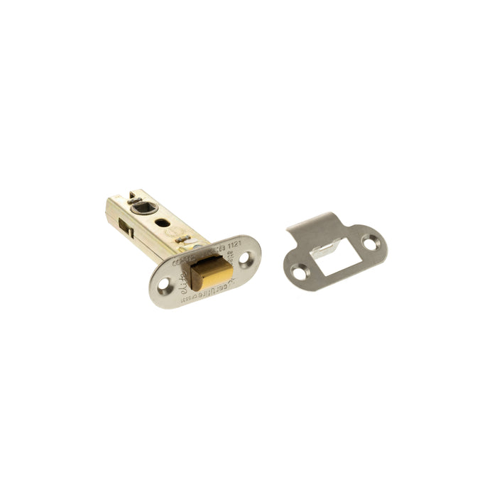 Atlantic Fire-Rated CE Marked Bolt Through Tubular Radius Latch 3" - Polished Nickel