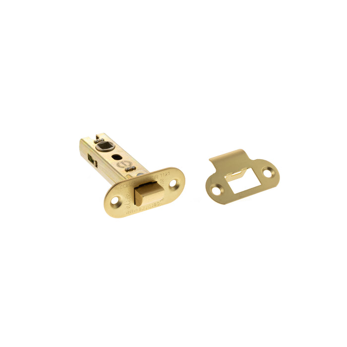 Atlantic Fire-Rated CE Marked Bolt Through Tubular Radius Latch 3" - Satin Brass