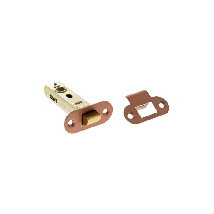 Atlantic Fire-Rated CE Marked Bolt Through Tubular Radius Latch 3" - Urban Satin Copper