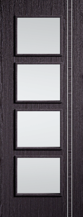 Ash Grey Zanzibar Glazed 4 Light Pre-Finished Internal Door