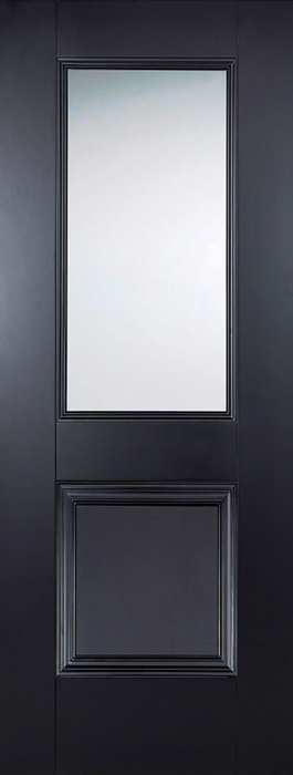 Black Arnhem Glazed 1 Light Primed Internal Door