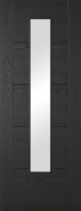 Black Ash Laminated Vancouver Glazed 1 Light Pre-Finished Internal Door