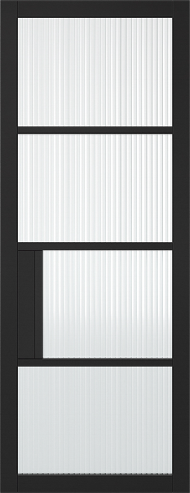 Black Chelsea Glazed 4 Light Reeded Pre-Finished Internal Door