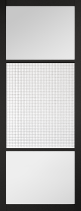 Black Sutton Reeded Glazed Door UK | Cross Pattern Privacy Glass Pre ...